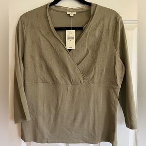 JJill Women's 3/4 Sleeve Top in Olive